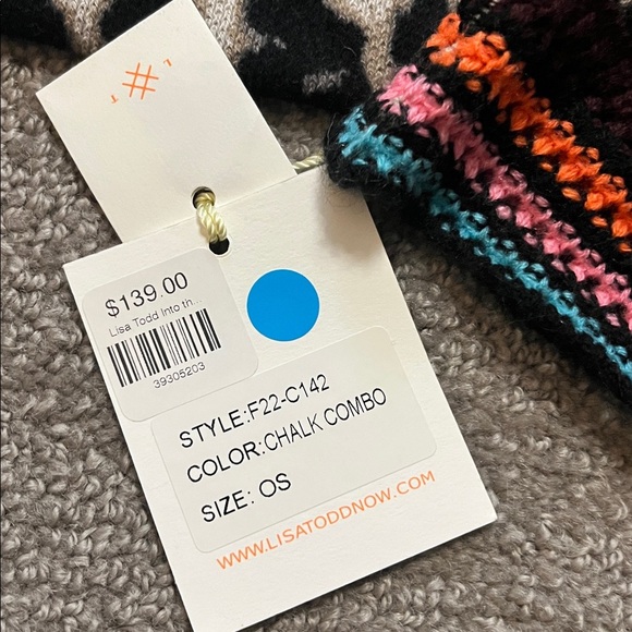 NWT Lisa Todd Cotton Scarf and Hat Set in Chalk Combo - Picture 2 of 8